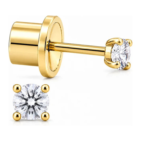 Solitario Clásico 4 Garras 3 mm  Miss Earrings - Laminado en Oro 24K · 13S · vista principal · Miss Earrings
