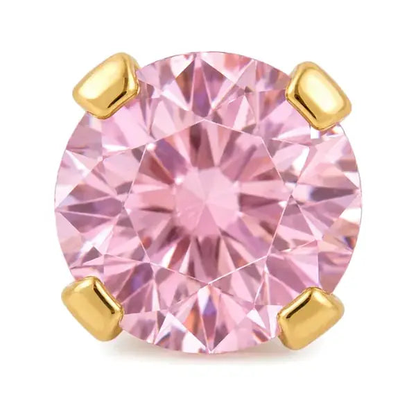 Solitario Rosa 4mm  Miss Earrings - Laminado en oro 24K · S89 · vista alternativa · Miss Earrings